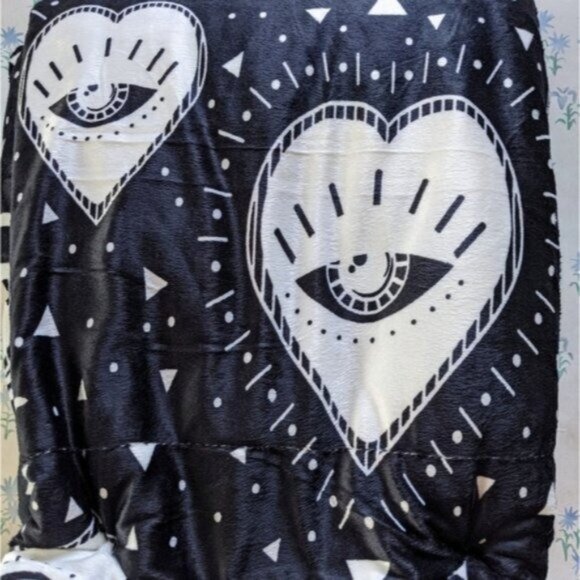 Thro by Marlo Lorenz Halloween Throw Blanket NEW Ouija Hearts Spooky Eye